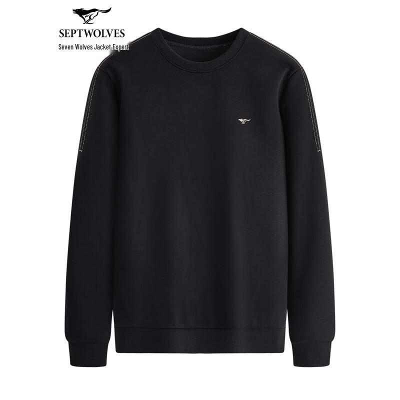 SEPTWOLVES Men's Cotton-Feel Crew Neck Sweatshirt