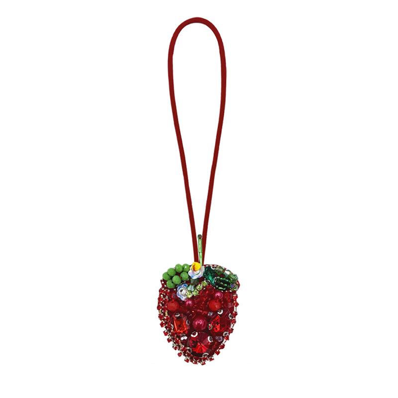 Handmade Fruite Beaded Beaded Hanging Rope Patches  Bag Lanyard Patch Beading Applique Used For Decoration