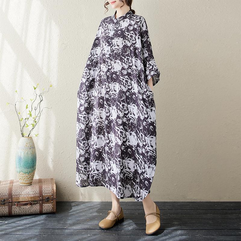 DIMANAF 2024 Plus Size New Summer Women Beach Dress Basic Loose Long Oversize Vintage Holiday Dresses