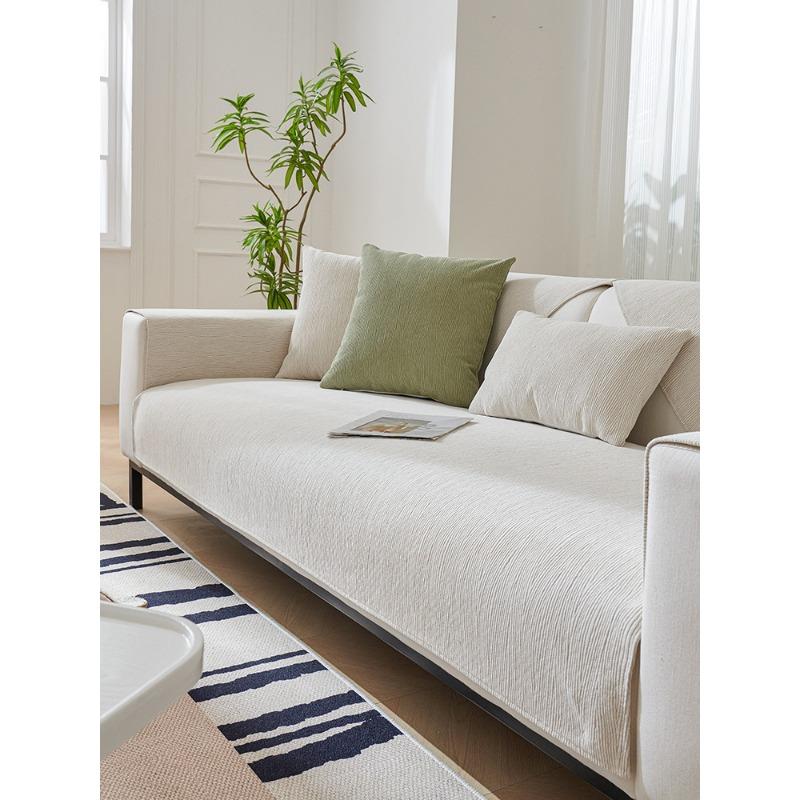 Sofa Cushion All-season Universal Chenille Non Slip Cover Cloth, Simple Full Package Cover, Summer Green Seat Cushion