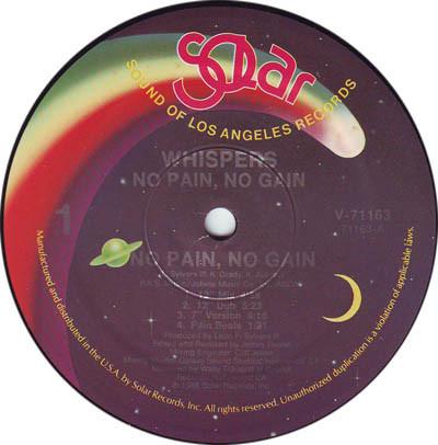 

12inch Record WHISPERS - No Pain, No Gain V71163 Solar 1988 US Soul/Funk Used