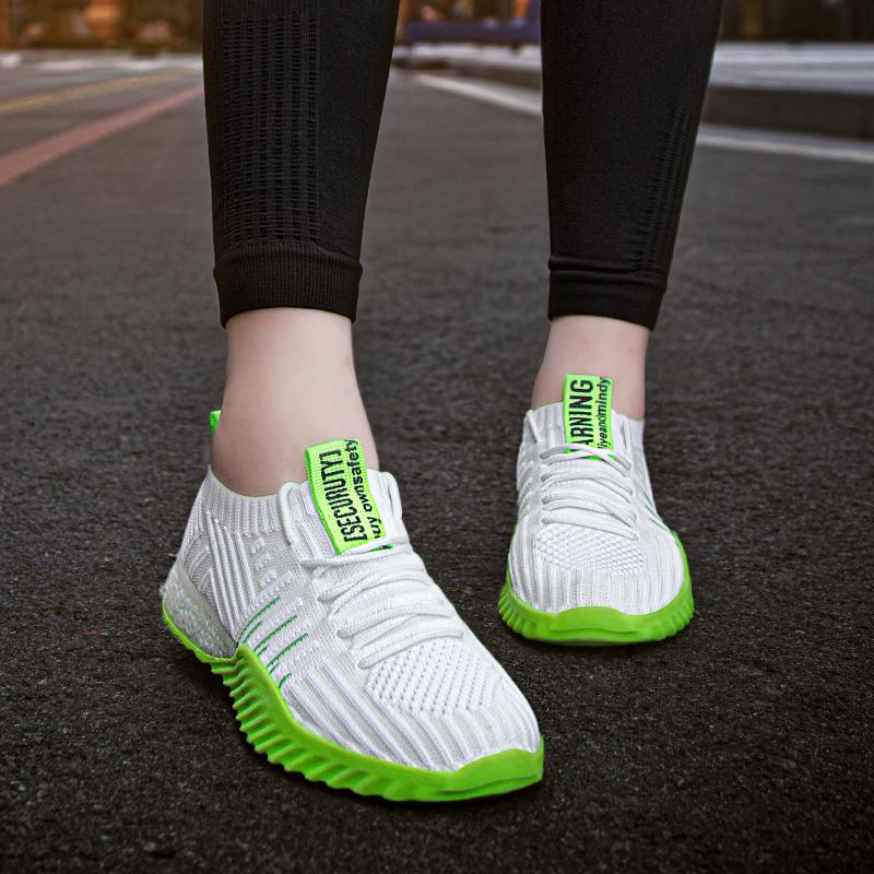 Women Shoes New Large Size Mesh Fashion Casual Sports Bottom Sneakers Running Punk Shoes Couple Loafers Woven with Elastic Mesh