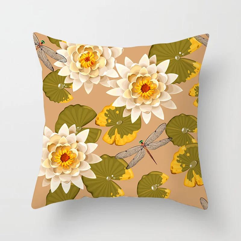 Wzór Kwiatowy Dekoracyjna Poszewka na Poduszkę Poduszka Poszewka Poliester Poduszki Ozdobne Dekoracja Domu Poszewka