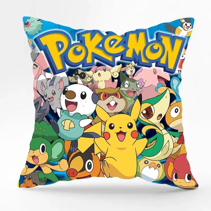 Pokemon Pikachu Cartoon Anime Pillow Covers Decorative Home Doublesided Print Square Pillow Bedroom Room Decoration Pillowcase