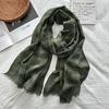 Korean Retro All-match Plaid Retro Style Women's Autumn New Style Cotton and Linen Literary Thin Shawl Scarf Dual-use