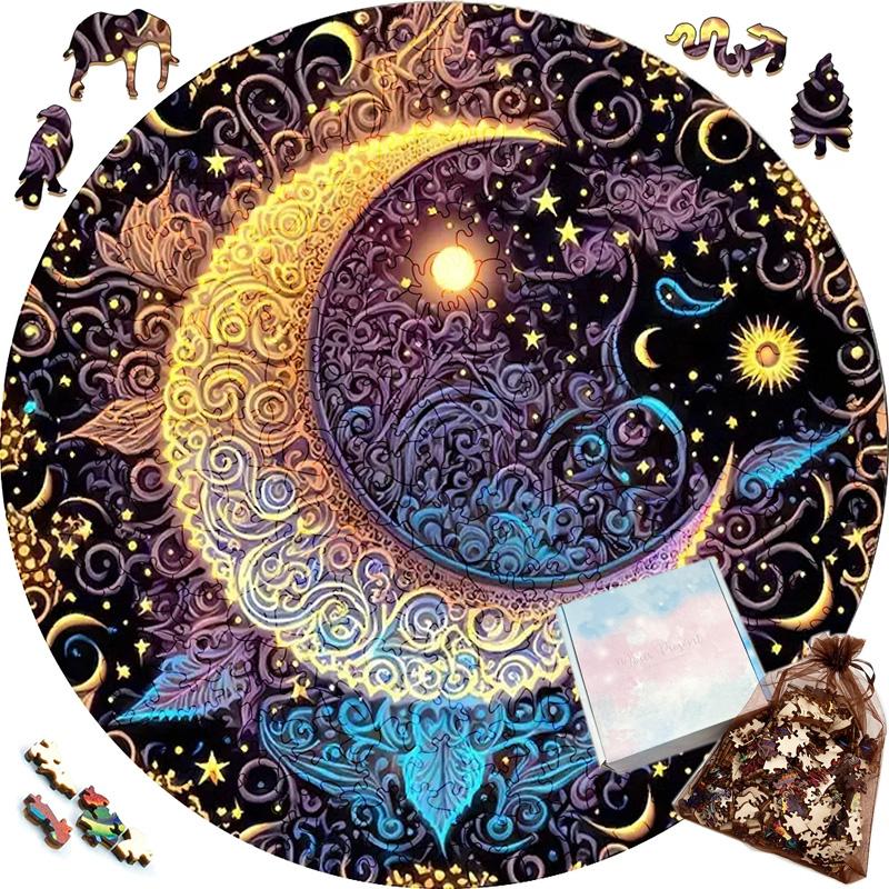 Non-Toxic Moon A3/A4/A5 Size Wood Jigsaw Puzzle With For Adults Children Not Common Shape A Gifts For Parent-Child Games And Family Fu