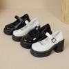 Womens Shoes Pumps Lolita Platform Mary Janes Shoes High Heels Japanese Style Vintage Girls Buckle Strap Oxford Shoes For Women