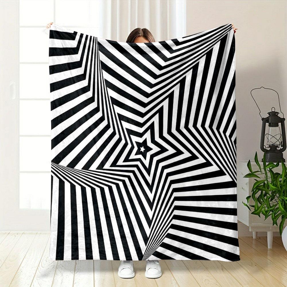 Hypnotic Starburst Illusion print blanket soft and cozy perfect for the living room bed sofa or a nap,gift