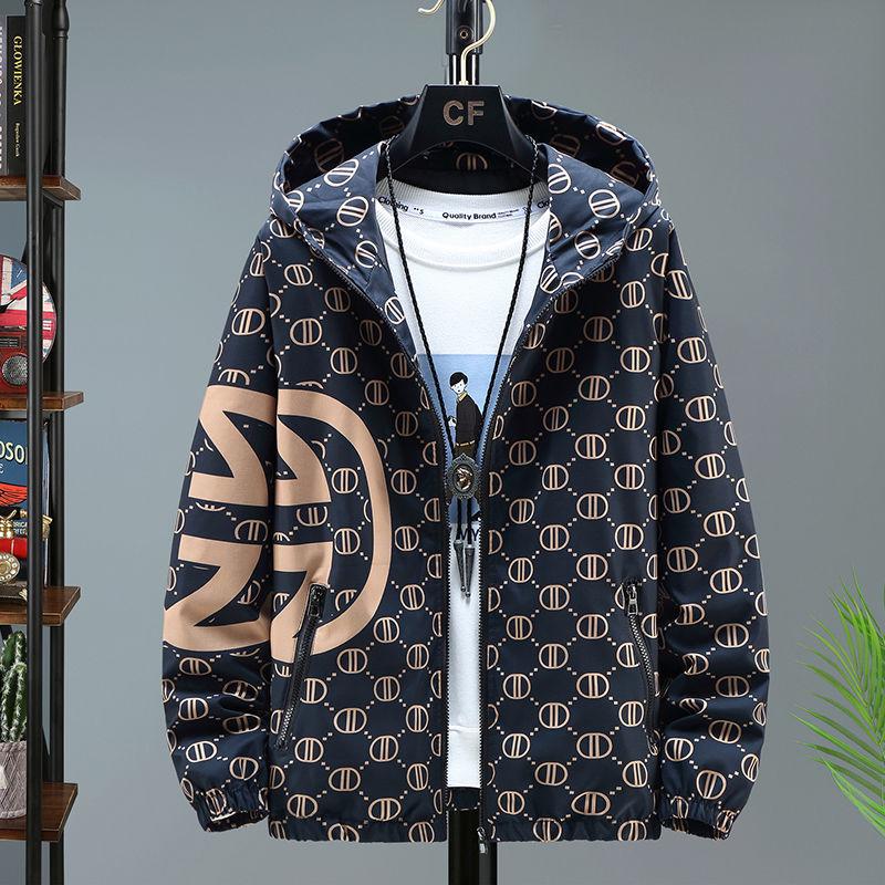 Europejska Modna Męska Kurtka Jacquard w Kratę ze Stójką - Koreański Styl Wiosenno-Jesienny Casualowy Top