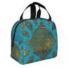 Hunab Ku Mayan Symbol Insulated Lunch Bag for Women Waterproof Mayan Ethnic Thermal Cooler Lunch Tote Beach Camping Travel