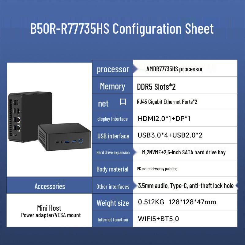 

Мини-игровой ПК AMD Ryzen R7/R9 с восьмиядерным процессором и двумя сетевыми портами