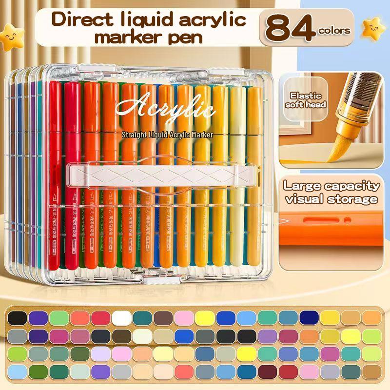 

Детский многослойный водостойкий жидкий акриловый маркер - Непрозрачный, на водной основе, хлопковый стержень