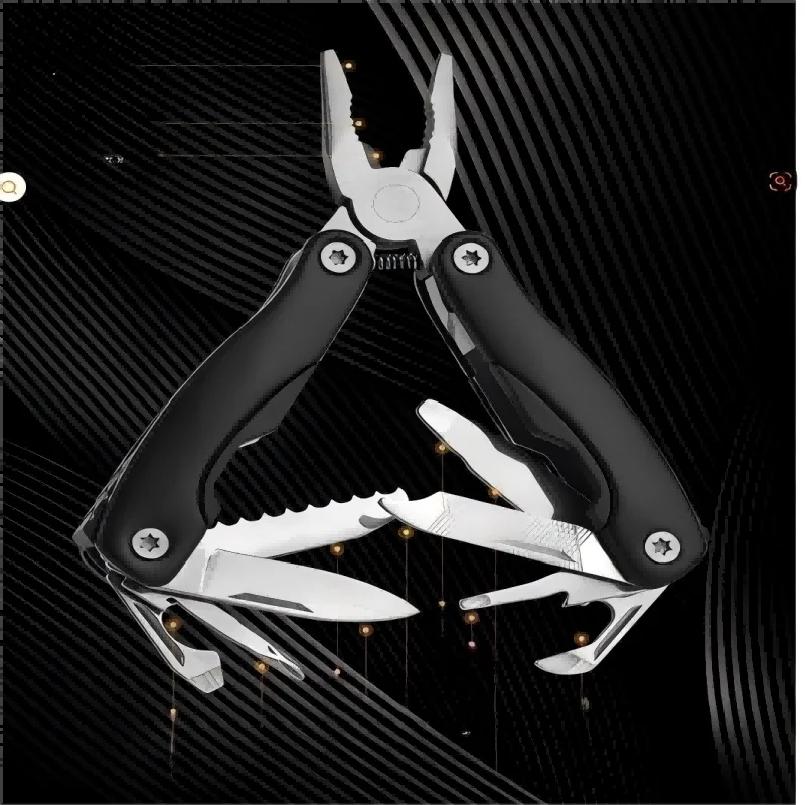 Attrezzatura da campeggio Sopravvivenza all'aperto Acciaio inossidabile 9 in 1 Pinza Multi-tool Portatile Accessori da campeggio Portatile