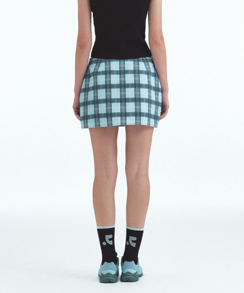 REST&RECREATION Rr Check Mini Skirt - Sky Blue