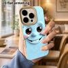 Phone Case: Lambskin 2D Flat Samsung Galaxy A34 A35 M05 M06 S20 S22 S21 FE Plus 5G Protective Case, Light Blue Smiley, Christmas and Halloween Gift