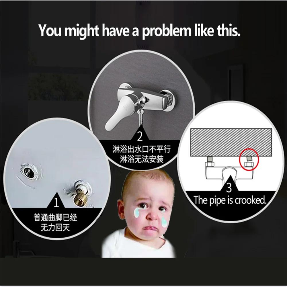 40 Degree Adjustable Wall Mounted Faucet Copper Angled Curved Foot Eccentric Screw Corner For Adjust Angle Of Intake Pipe