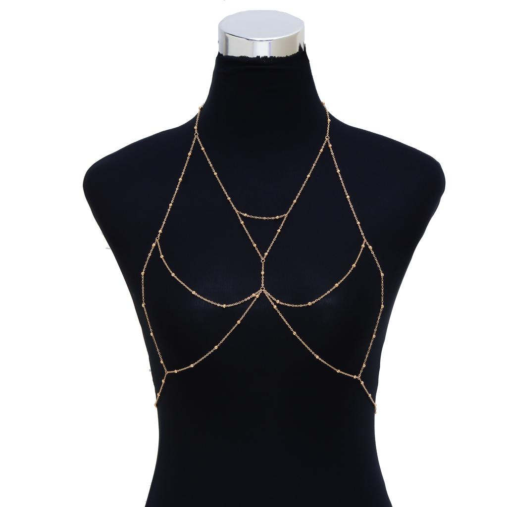 European and American new fashionable and sexy versatile chest chain jewelry alloy bikini body chain