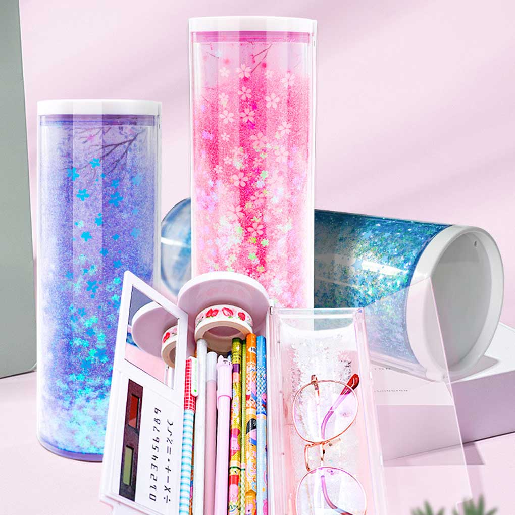 Pencil Case Portable School Children Pen Box Reusable Battery Operated Birthday Book Shop Stationery Storage Organizer Girl