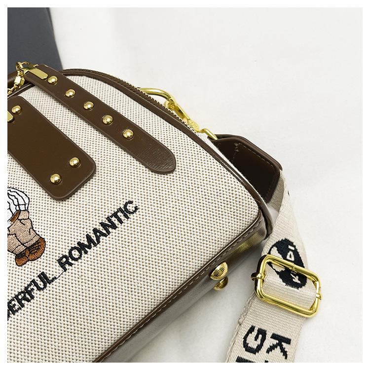2026 New Bear Embroidery Women's Versatile Crossbody Shoulder Bag