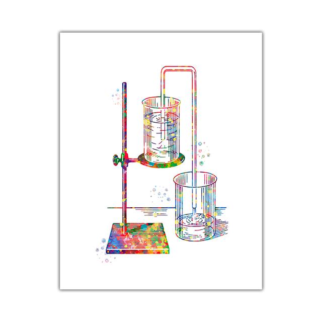 Chemisches Element, Tisch, Chemie, Instrument, Mikroskop, Studentenposter, Wissenschaft, Wandkunst, Leinwanddruck, Malerei, Labordekoration