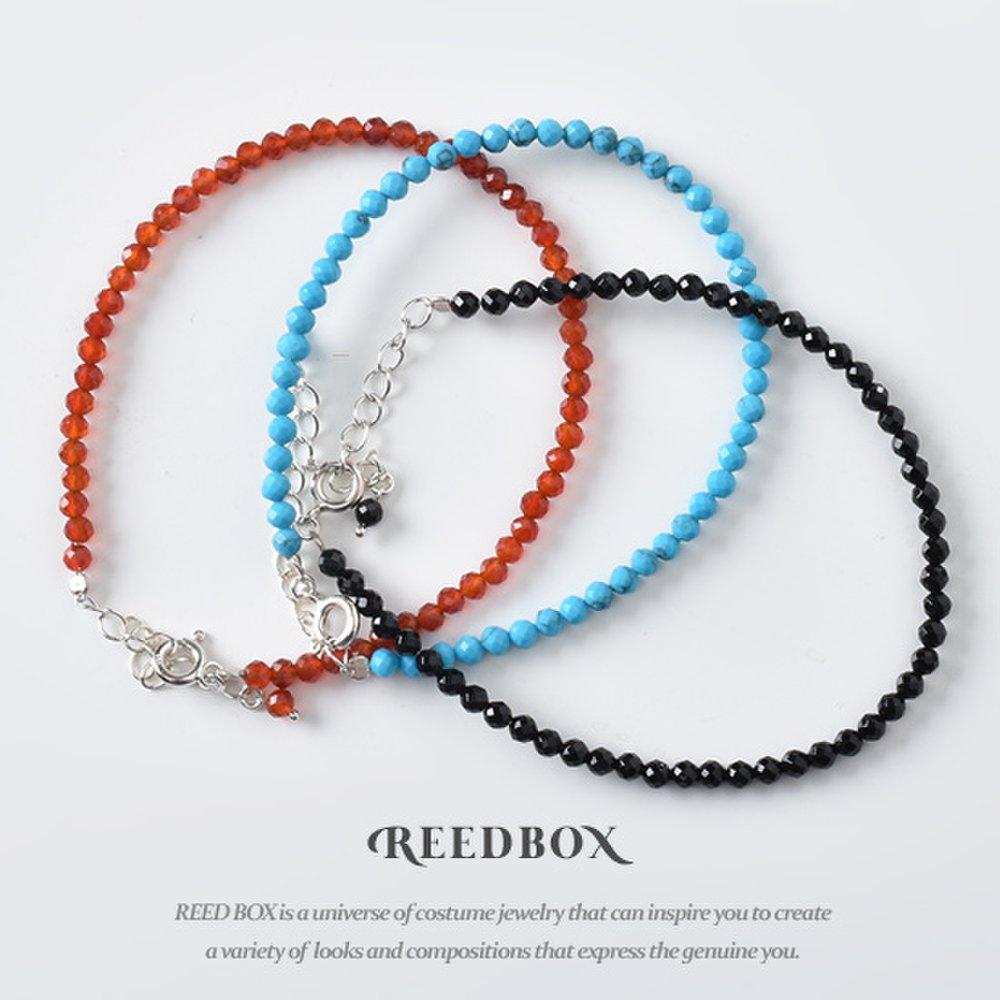 925 Turquoise Onyx Jamaica Natural 3mm Cut Gemstone Friendship Bracelet Wish Bracelet Silver Bracelet
