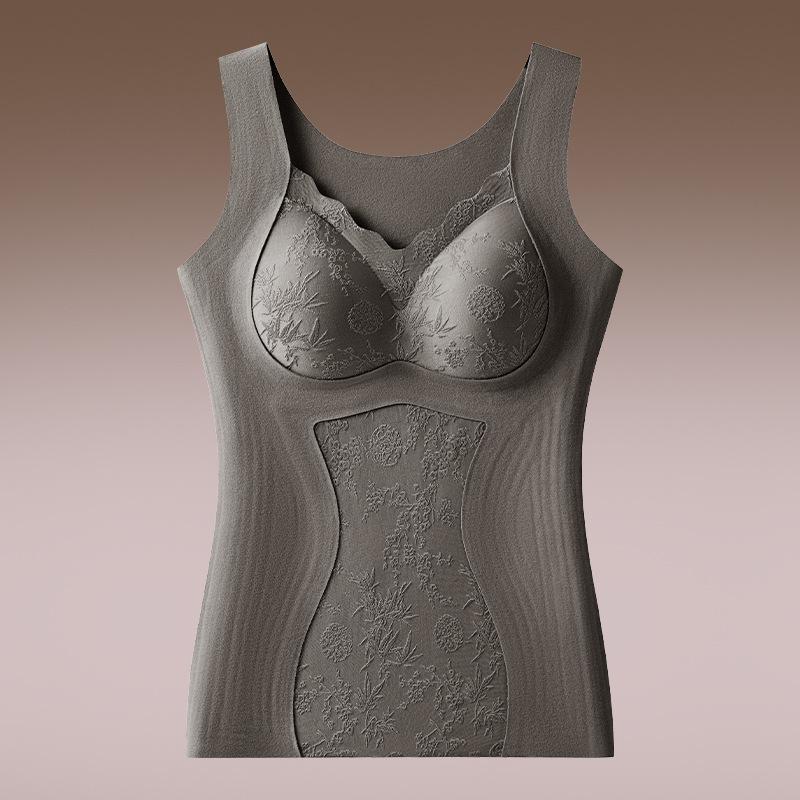 

Женский осенне-зимний роскошный жаккардовый флисовый жилет со встроенной чашкой XXXL серый