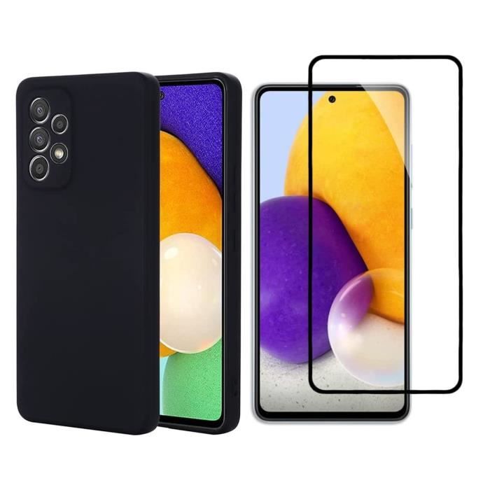 Coque de protection - Toproduits® - Samsung Galaxy A53 5G - Noir - Verre trempé - Résistant aux rayures