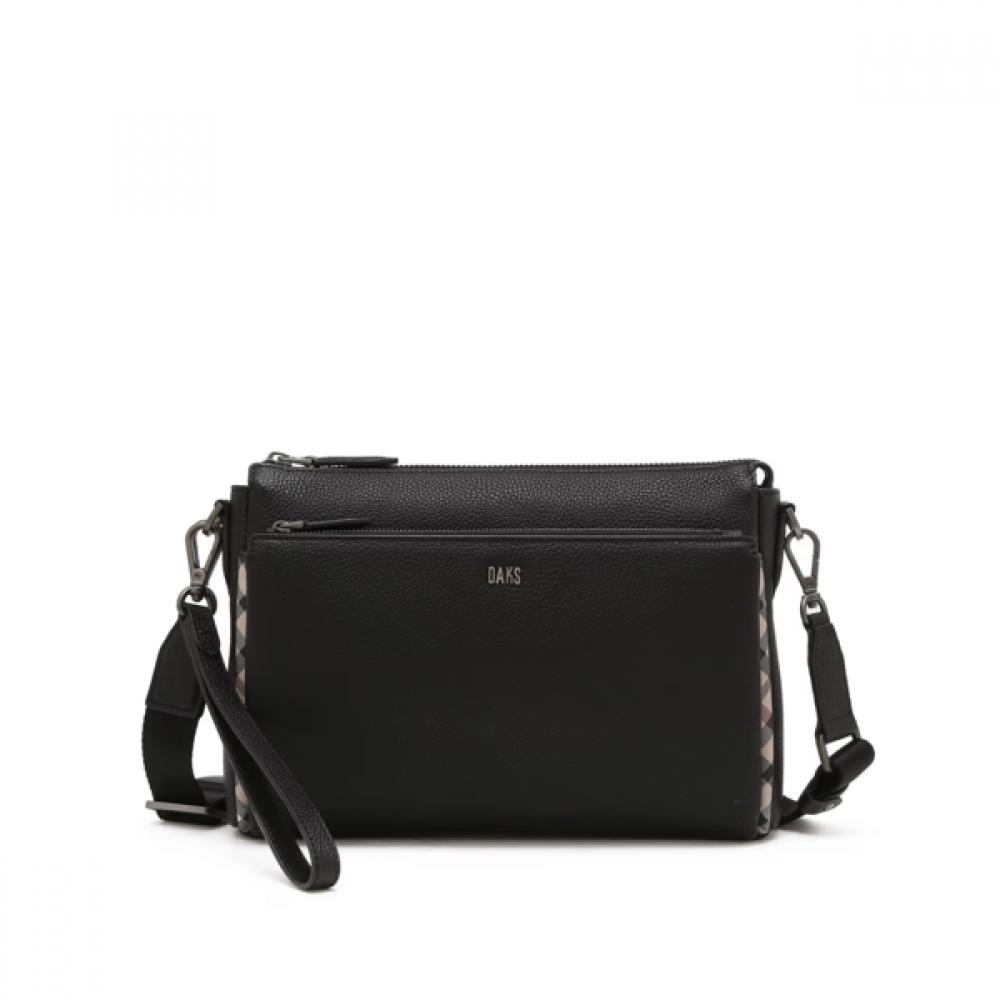 Daks Black Leather Crossbody Bag Dbba6e112bk