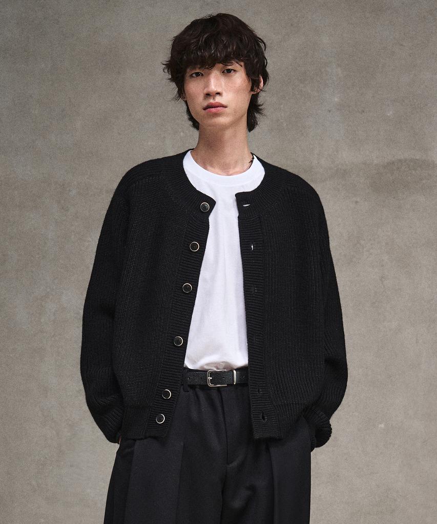 Lmood New Prep Wool Crew Neck Cardigan ( 2 Colors )