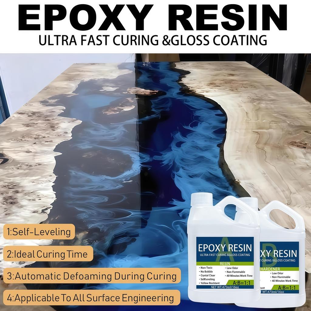 Epoxy Resin Kit 32OZStrong, Bubble-Free, Anti-Yellowing Art Resin ThatSuitable for Casting, DIY, Molds, Easy To Mix 1:1 Ratio