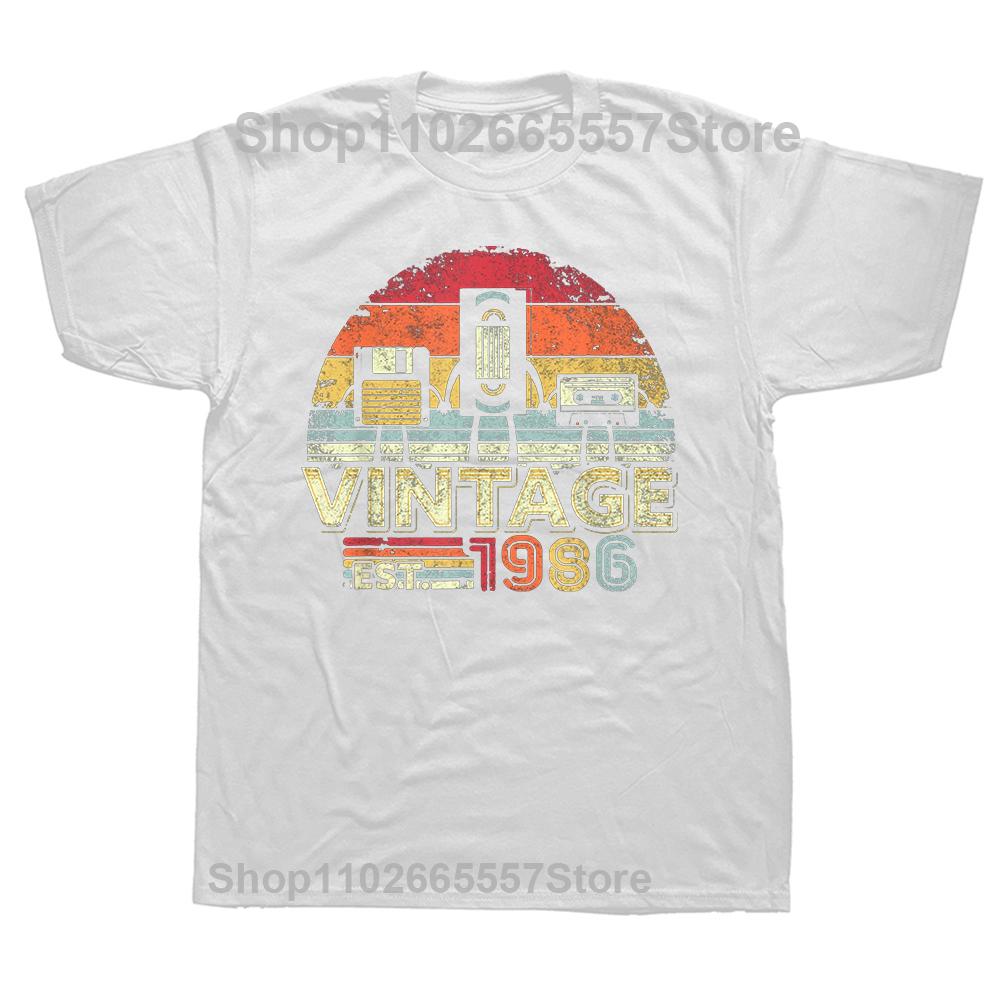 Novelty Made In 1986 38th Cassette Tape Vintage T Shirts Streetwear Short Sleeve Birthday Gifts Summer T-shirt Mens Clothing