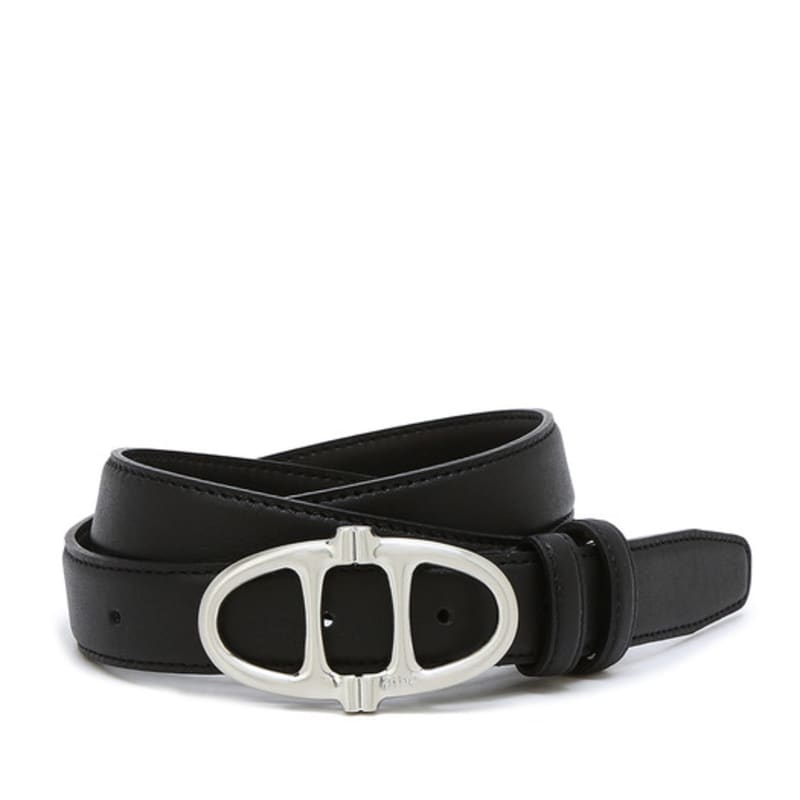 

athe vanessabruno Bag 25mm Black Leather Double A Belt (Silver) AABE5F004BK XXX