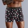 1 Pezzo Boxer Stampato di Natale Mutande da Uomo Cotone Mutande Uomo Lettera Elastico in Vita Biancheria Intima da Uomo