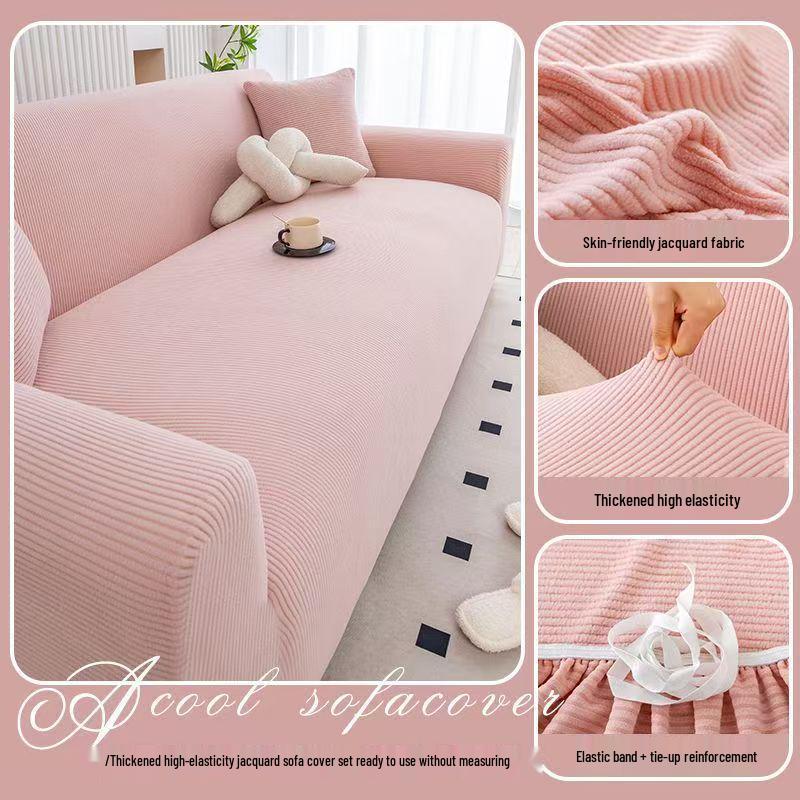 2025 Universal Stretch Thickened Corduroy Sofa Cover - Dustproof, Protective, Full Wrap, All-Season
