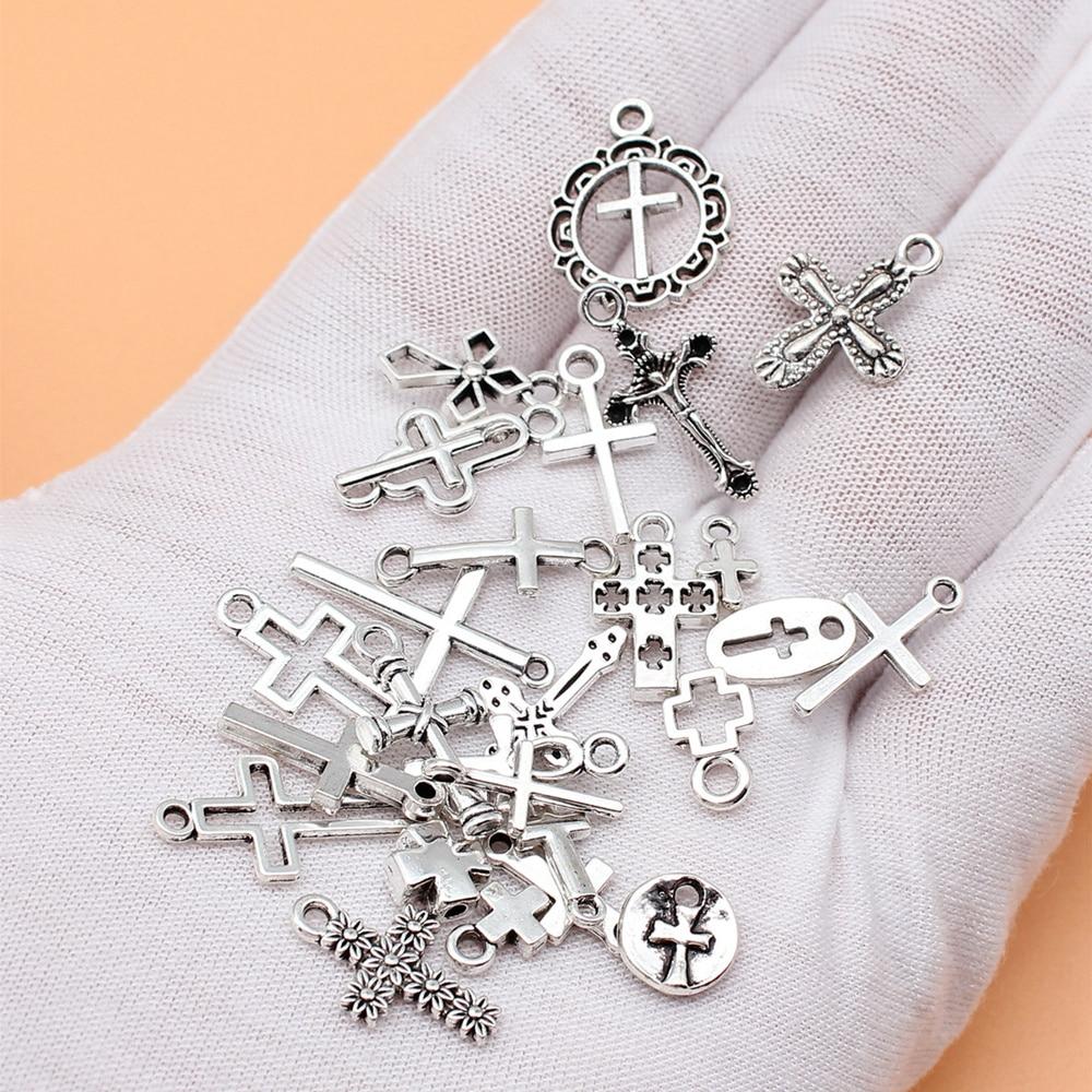 Charms Supplies For Jewelry Cross Findings 27pcs/set
