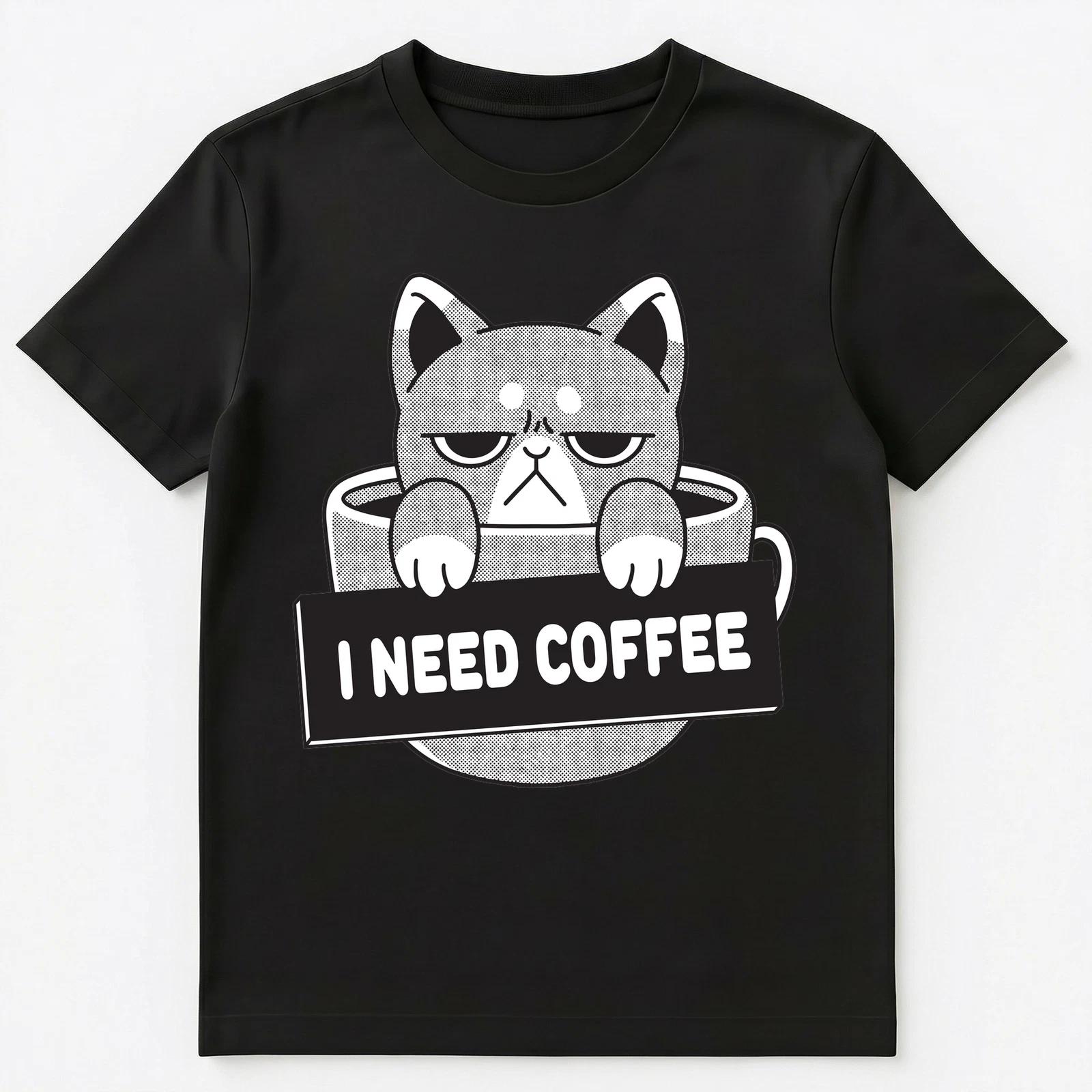 

I Need Coffee Cat Unisex T-Shirt 4XL