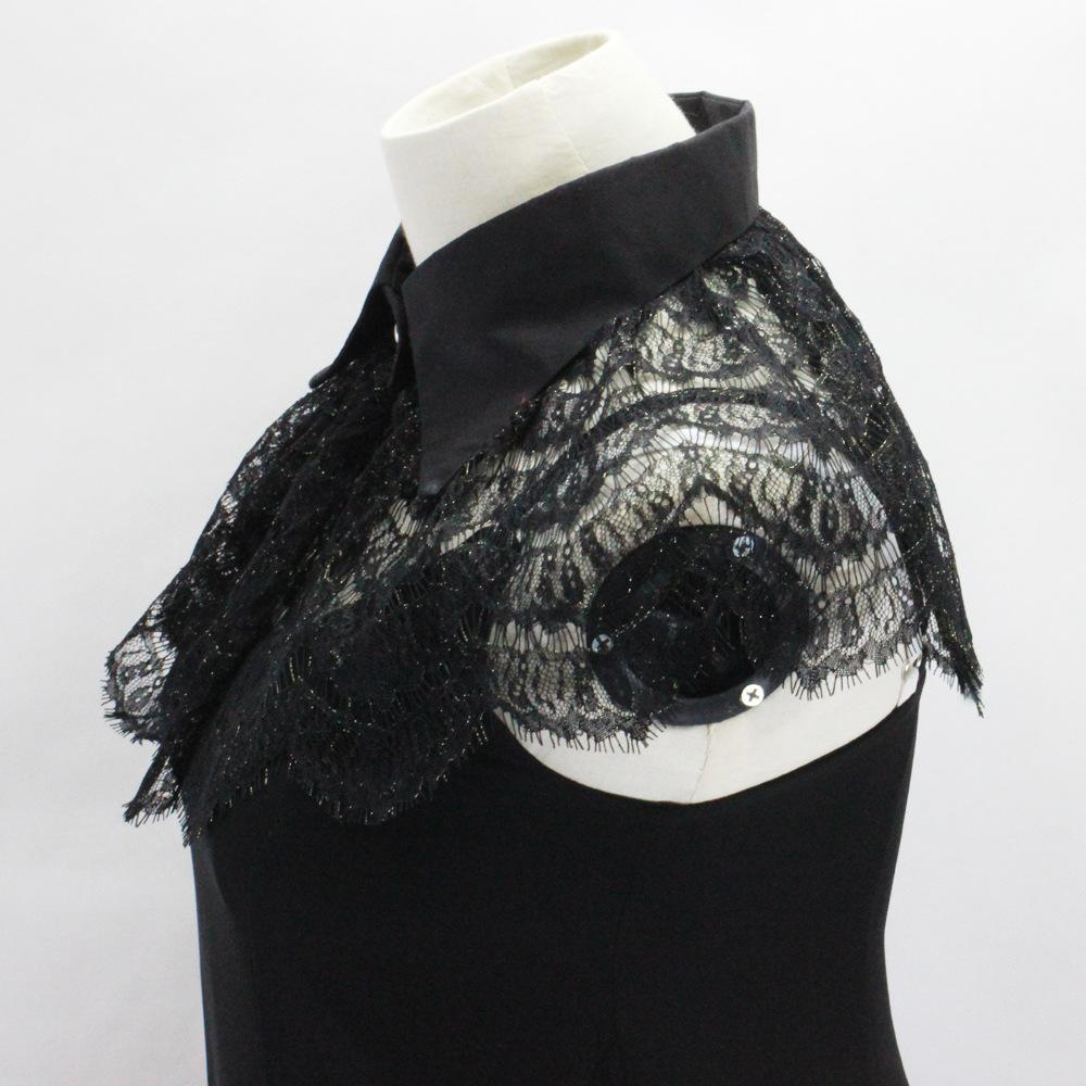 Vintage Floral Lace Lapel Fake Collar for Women Hollow Necklace Choker False Collars Female Dress Party Detachable Collars