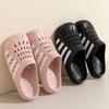 Matching Couple Hole-Pattern Sandals - Waterproof & Breathable Slip-On Slides for Summer, Lightweight Unisex Outdoor Beach Footwear with Flat Sole