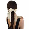 Korean Style Solid Color Bow Ribbon Hair Claw 3D Bow Elegant Hair Clip Large Size Hair Claw Clip Daily Use