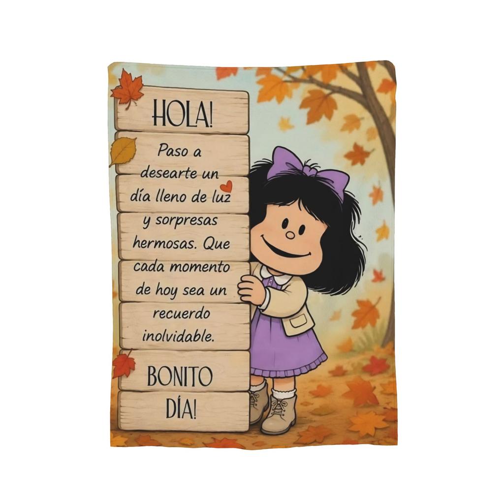 Mafaldas Good Night Sleep Blanket Cover Inspirational Quote Flannel Throw Blankets Air Conditioning Printed Soft Warm Bedspread