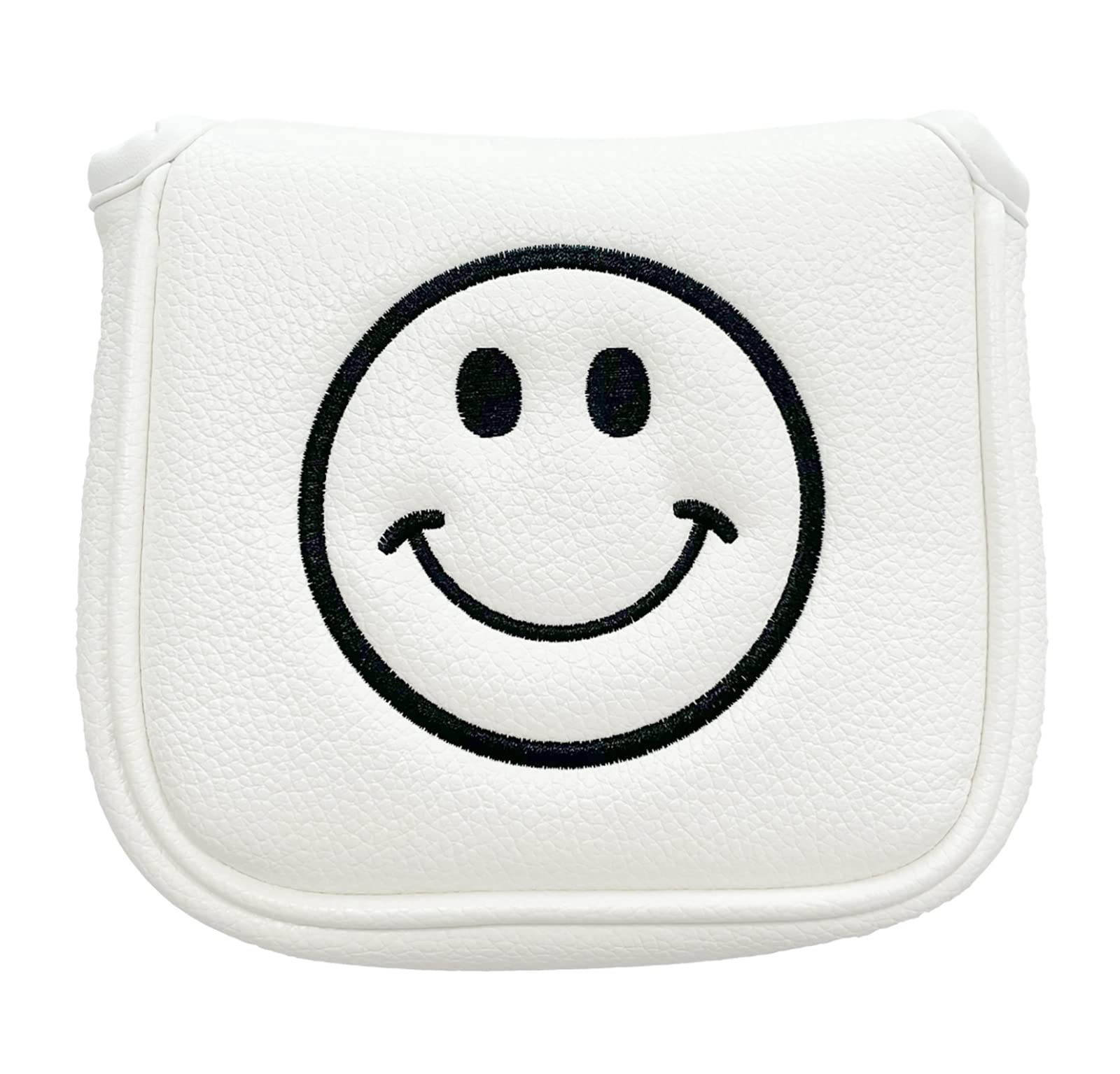 

Golf Putter Headcover with Magnetic Closure for Center Compatible with Odyssey and TaylorMade Spider with Smiley Face Embroidery Mallets, Shaft,