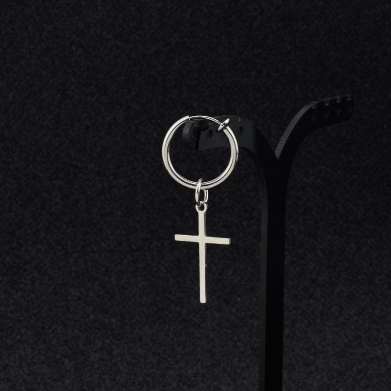 Stainless Steel Cross Stud Earrings for Women - Titanium Steel Earring Pendants, Ear Cuffs, and Ear Clips.