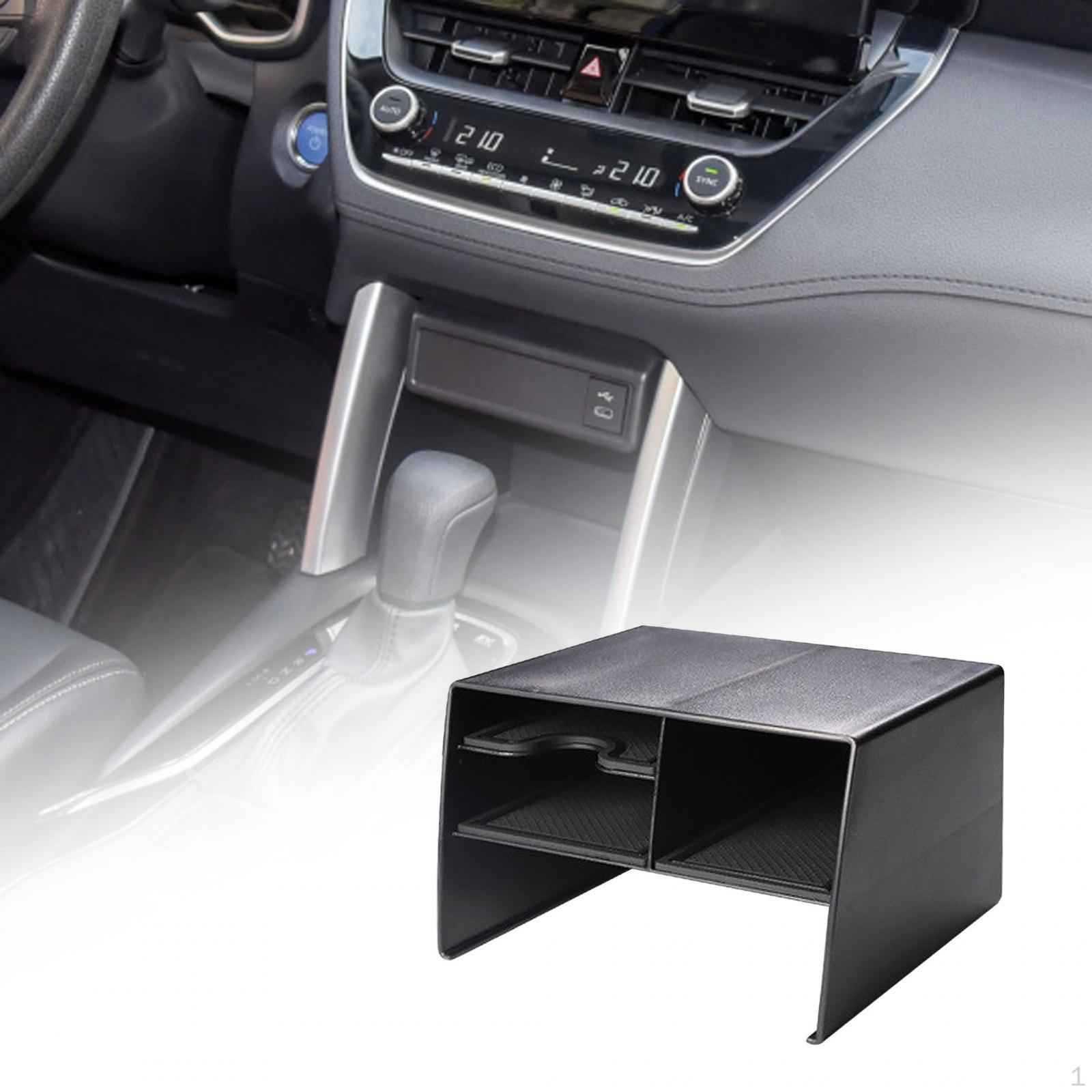 

Center Console Organizer Tray Vehicle Anti Dust Easily Install Black Attachment Car Parts Armrest