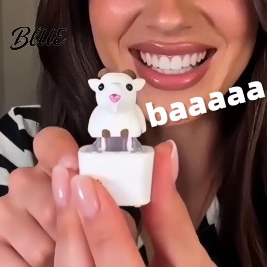 Animal Keyring Accessory 1/2Pcs Goat Keyboard Fidget Toy with Sound Rechargeable Sheep Finger Clicker Pocket Sized Tool Toy Push Button Decompression