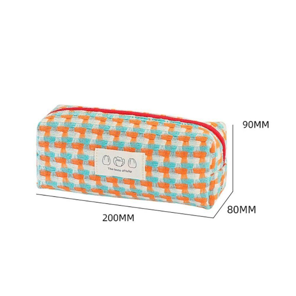 Stain Resistant Pen Bag Rainbow Weaving Design Pen Storage Bag Pencil Case  School Office