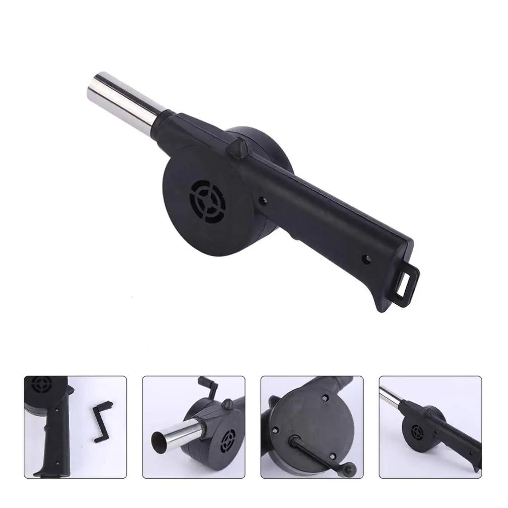 Mini Hand-cranked Air Blower Portable BBQ Grill Fire Bellows Barbecue Fan for Picnic Camping Outdoor Grilling Essentials чёрный