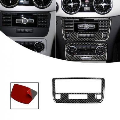 Auto Kohlefaser Mittelkonsole AC CD Schalter Panel Verkleidung für Benz GLK 13-15