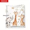 Lovely Animal Flannel Blanket Elephant Giraffe Printed for Kids Bedroom Decoration Warm Soft Comfertable Blanket for Sofa Chair