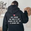 Best Friends Are Haro To Find Funny Letters Back Printed Women Hoodies Loose Sweatshirt Sports Hooded Jacket Daily Graphic Tops