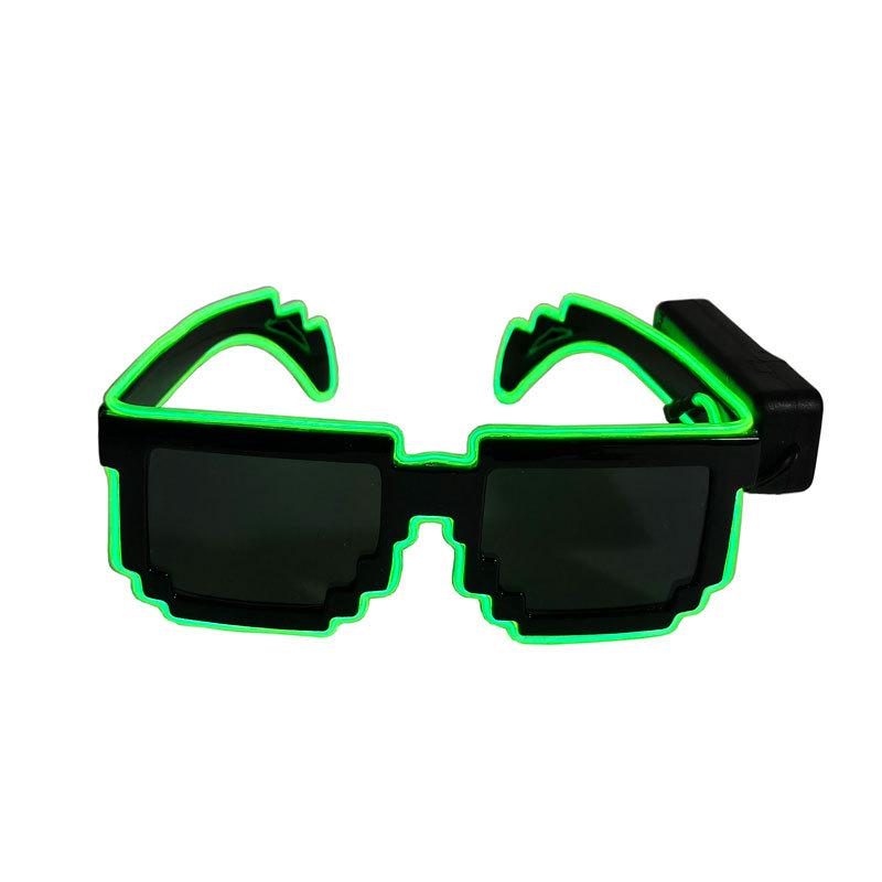 LED Blinkende Mosaik-Sonnenbrille - Kabellose Leuchtbrille für Partys & Clubs